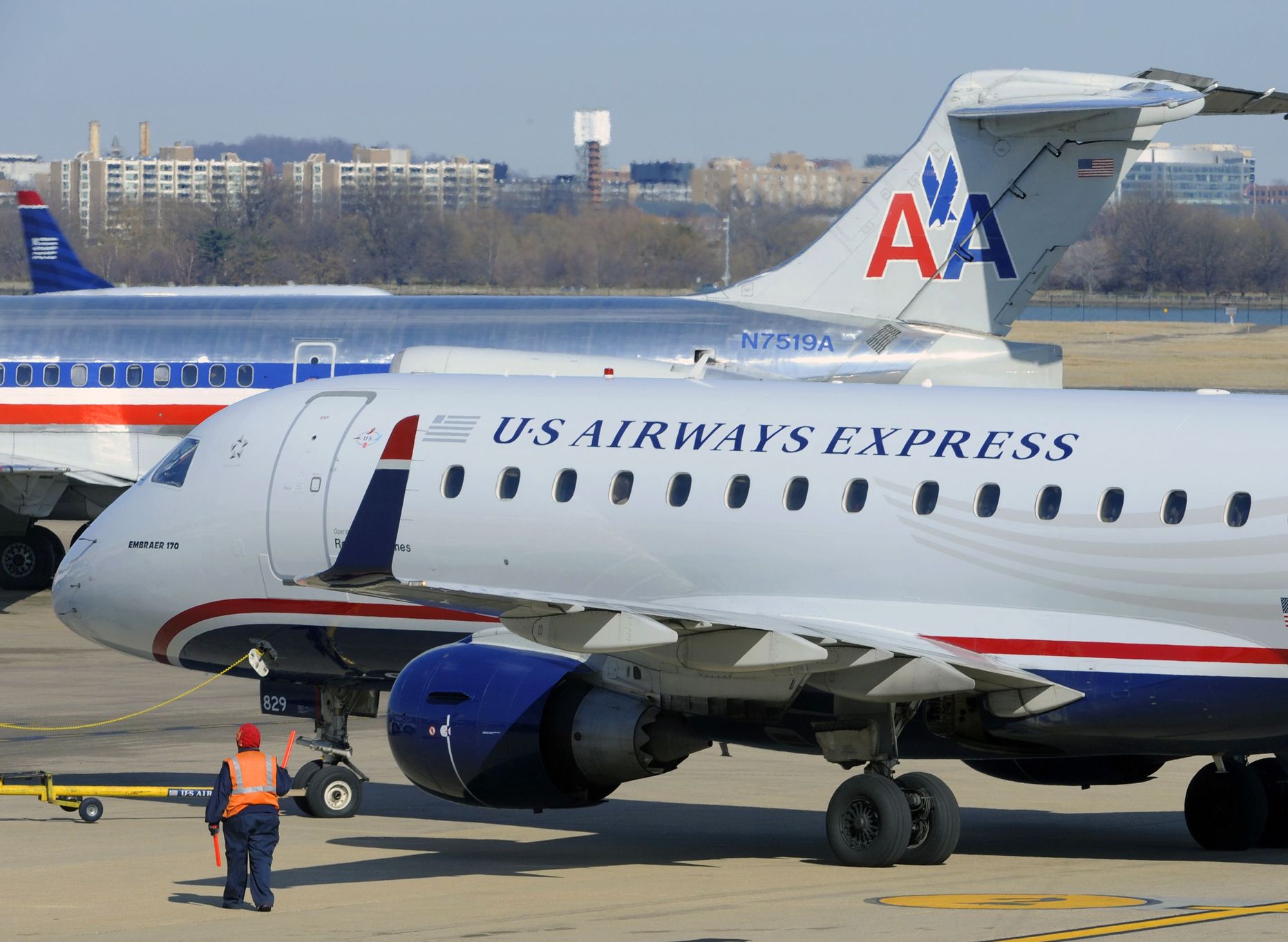 US Airways'i lennuk Washingtoni lennuväljal.