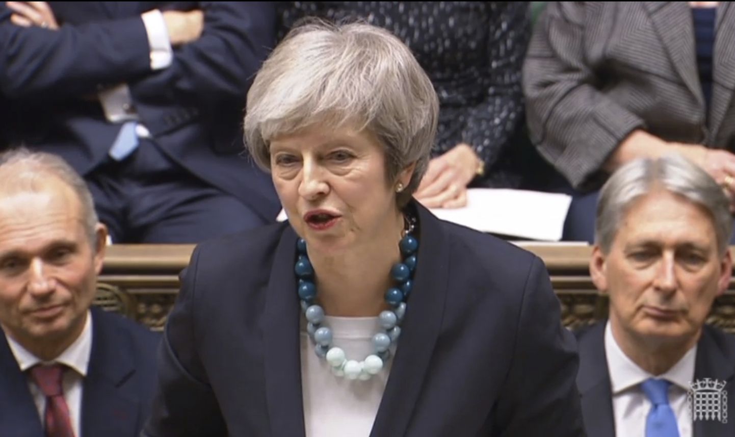Briti peaminister Theresa May parlamendis.