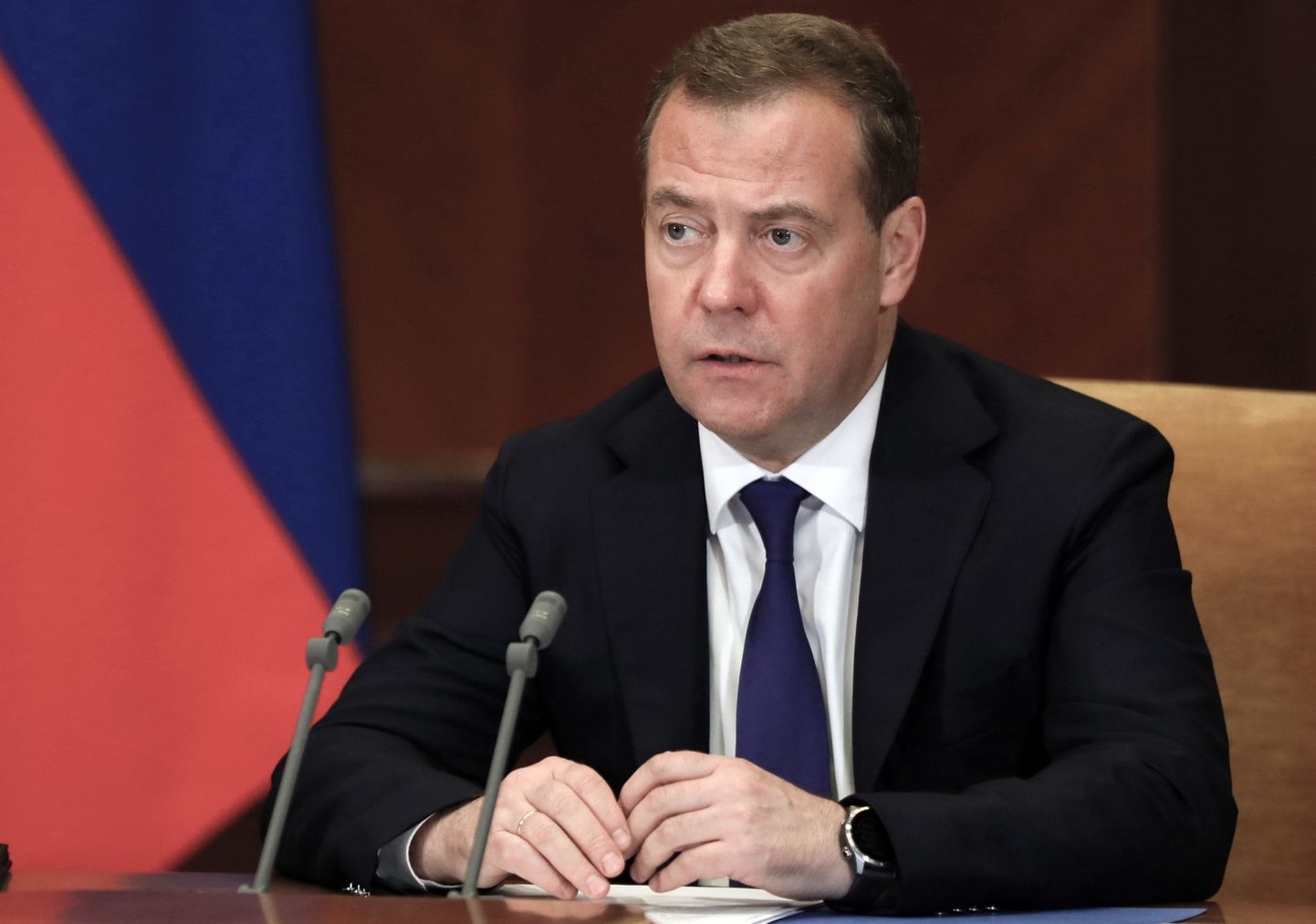Krievijas Drošības padomes priekšsēdētāja vietnieks Dmitrijs Medvedevs.