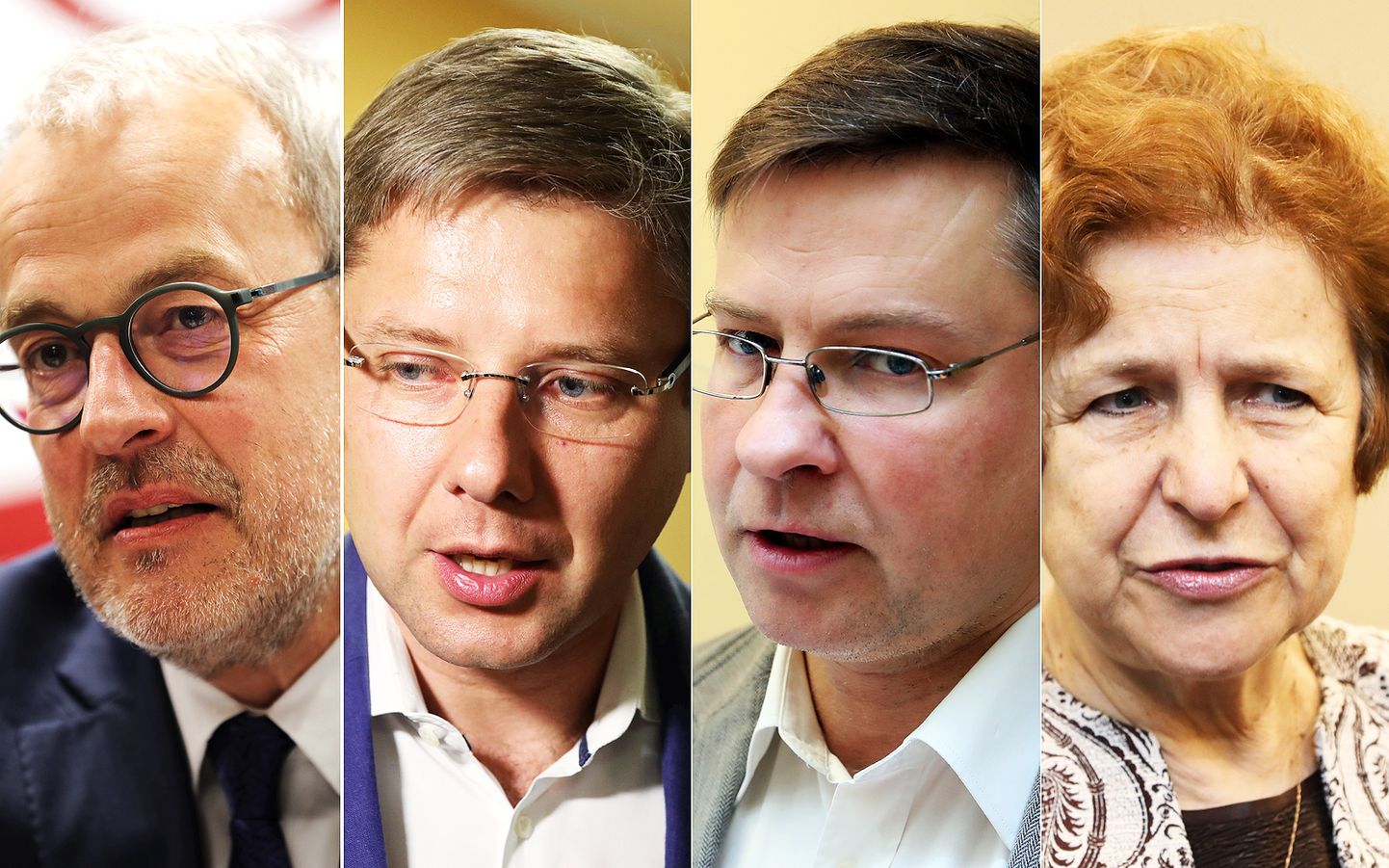 No kreisās: Roberts Zīle, Nils Ušakovs, Valdis Dombrovskis, Tatjana Ždanoka