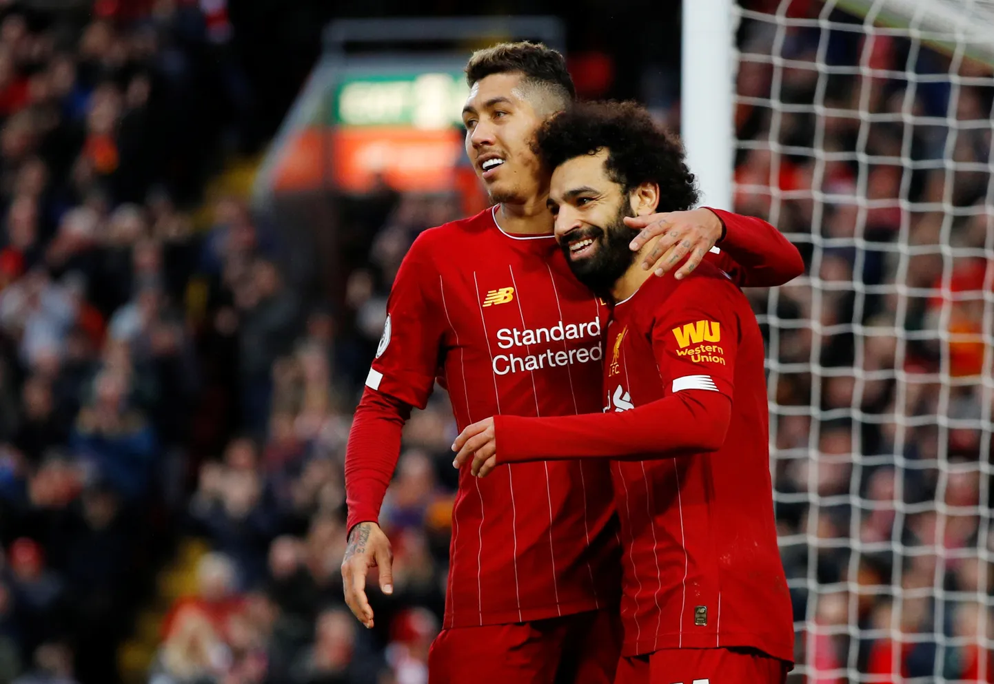 Kolm resultatiivset söötu andnud Roberto Firmino (vasakul) ja kaks väravat löönud Mohamed Salah.