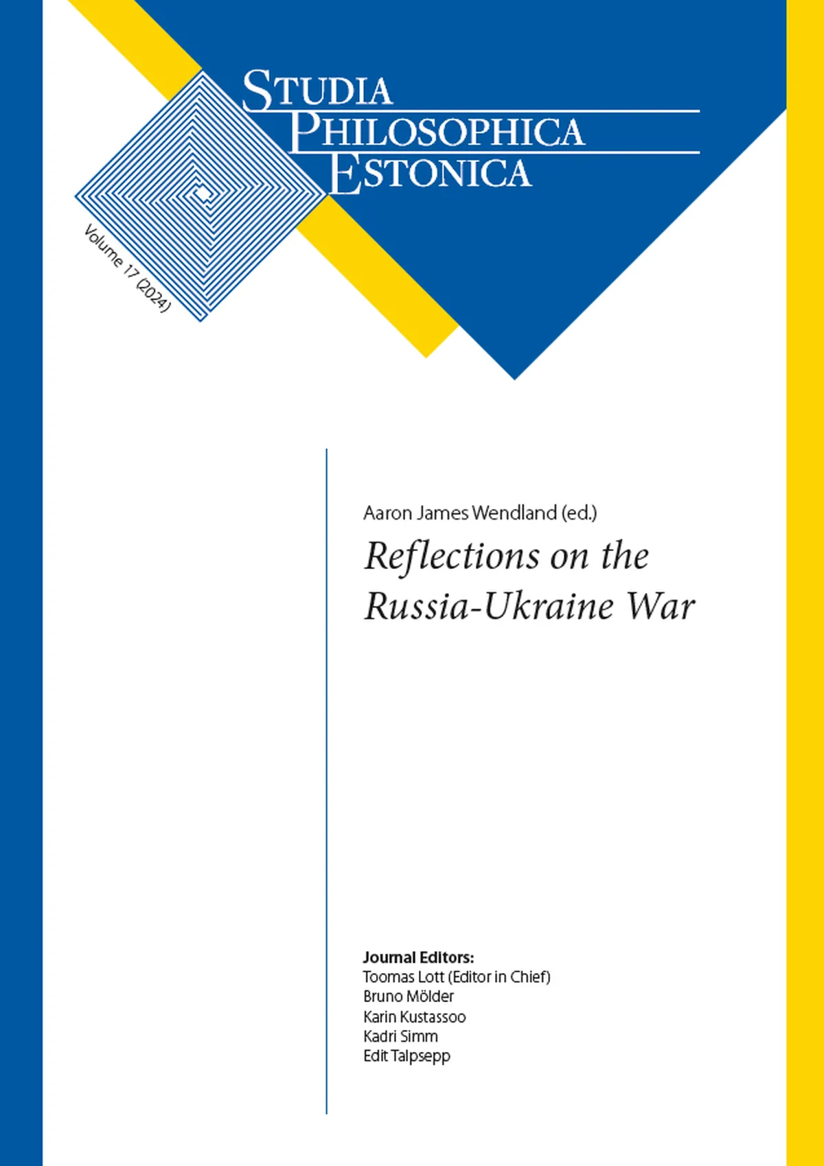 Studia Philosophica Estonica erinumbri kaanepilt.