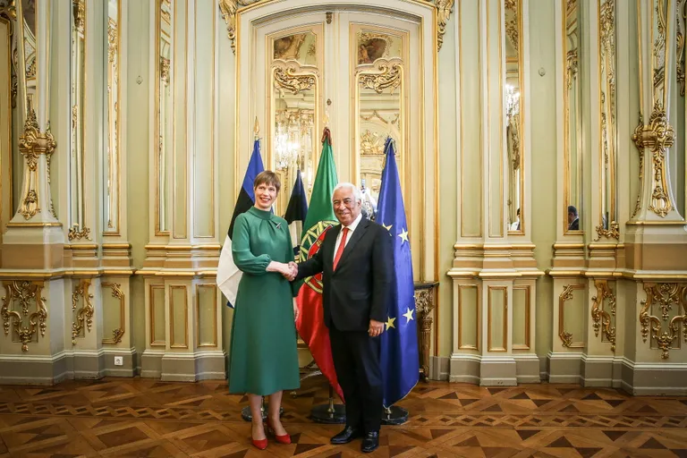 Kersti Kaljulaid kohtumas Portugali peaministri Antonio Costaga Lissabonis, 16. aprill 2019.