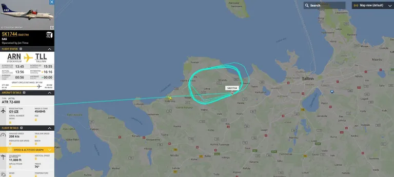 Lennukite liikumine Flightradar24 lehe andmetel.