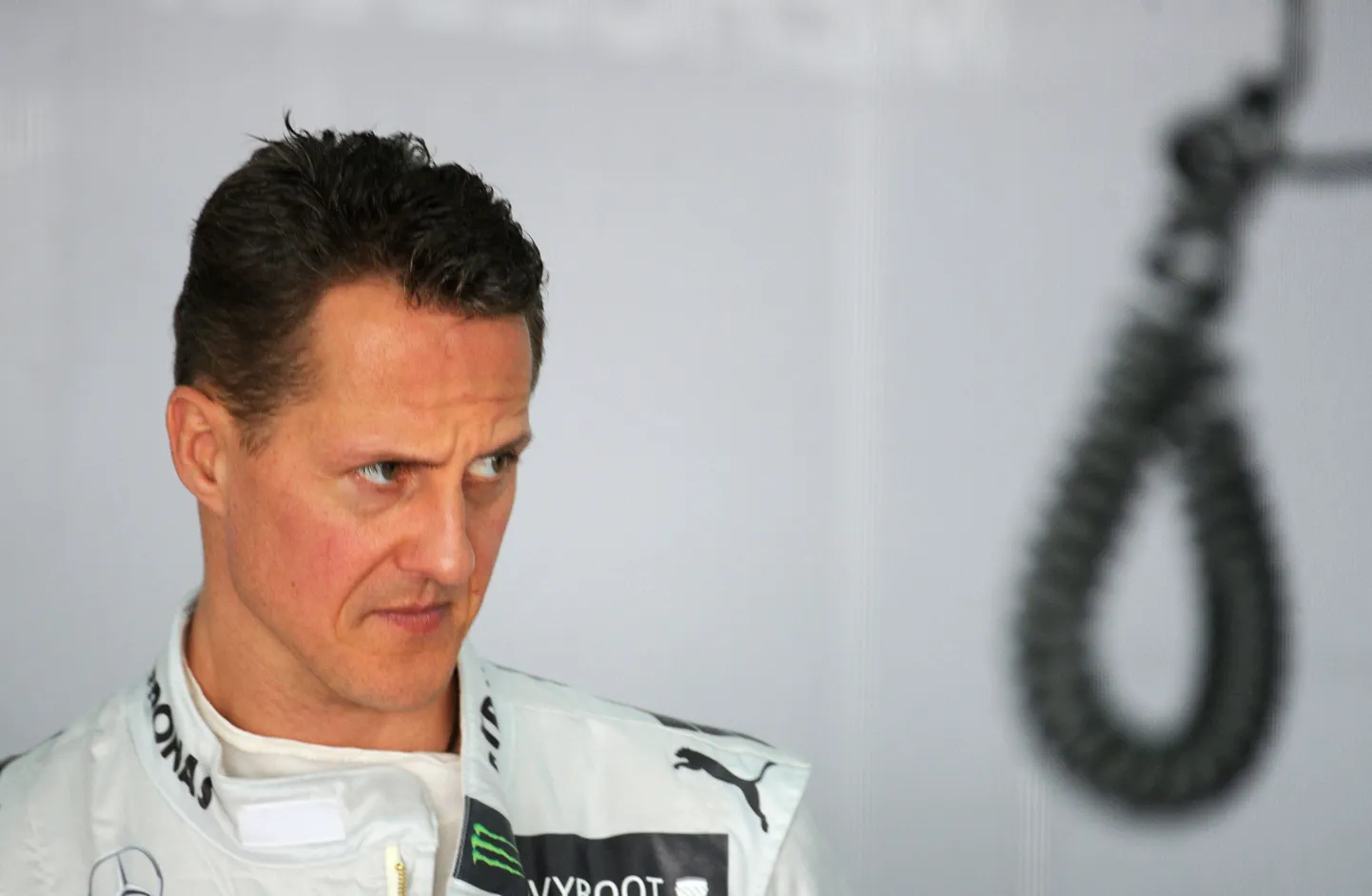 Mercedes GP piloot Michael Schumacher.