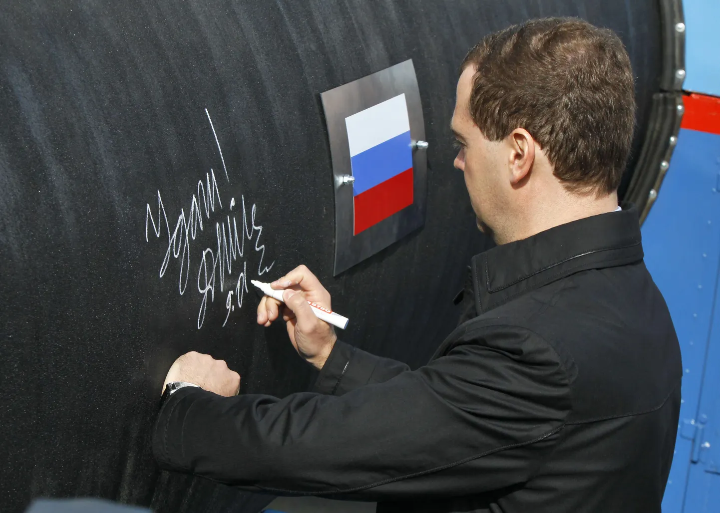 Vene president Dmitri Medvedev mullu Nord Streami ehitustööde alustatamise puhul korraldatud üritusel.