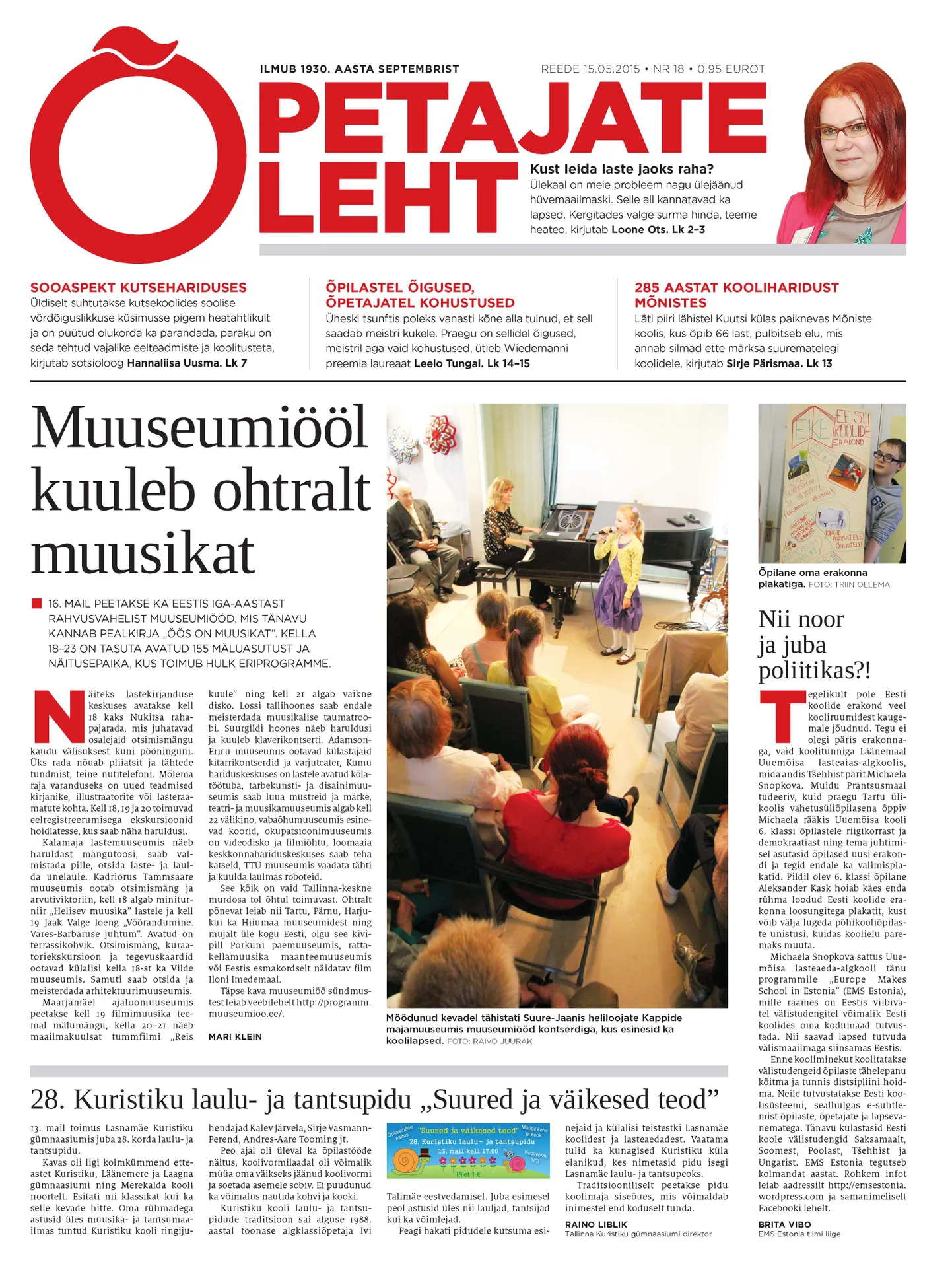 Õpetajate Leht 15. mail 2015