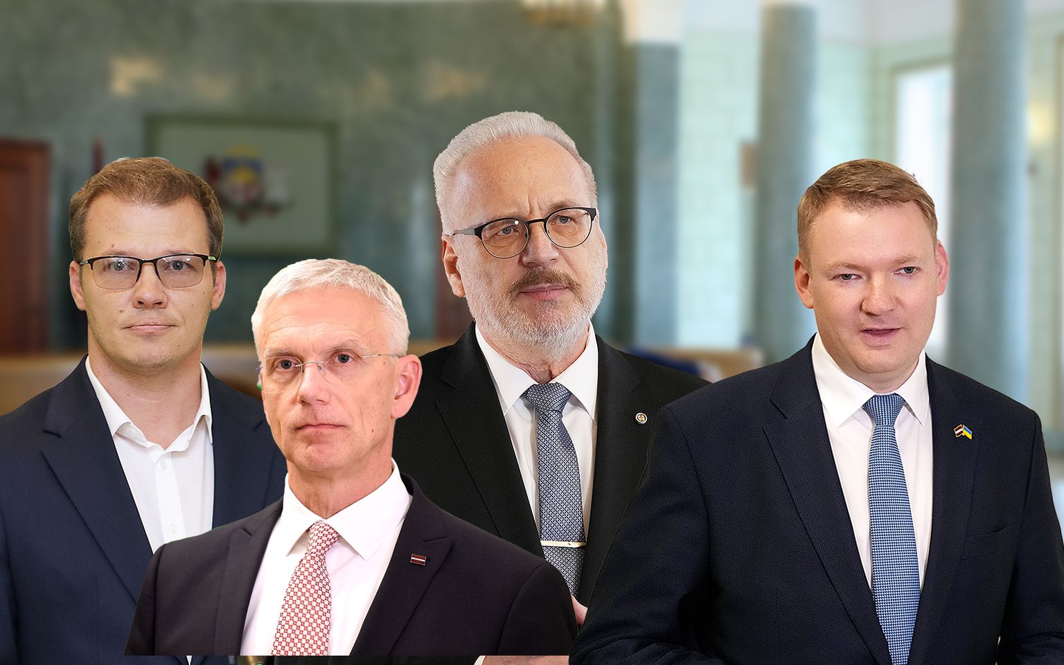 Политика Латвии: Райвис Дзинтарс, Кришьянис Кариньш, Эгил Левитс, Эдвард Смилтенс.