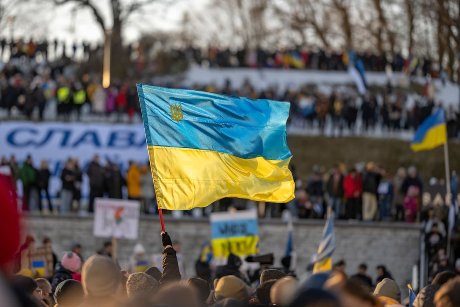 Ukraina lipp. Pilt on illustreeriv.