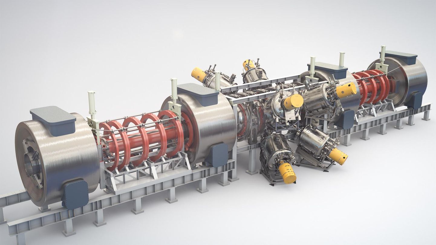 TAE termotuumareaktor Norman. Selle keskses osas on suudetud saavutda 10 miljoni kraadine plasma temeratuur. Reaktori arvutikujutis.