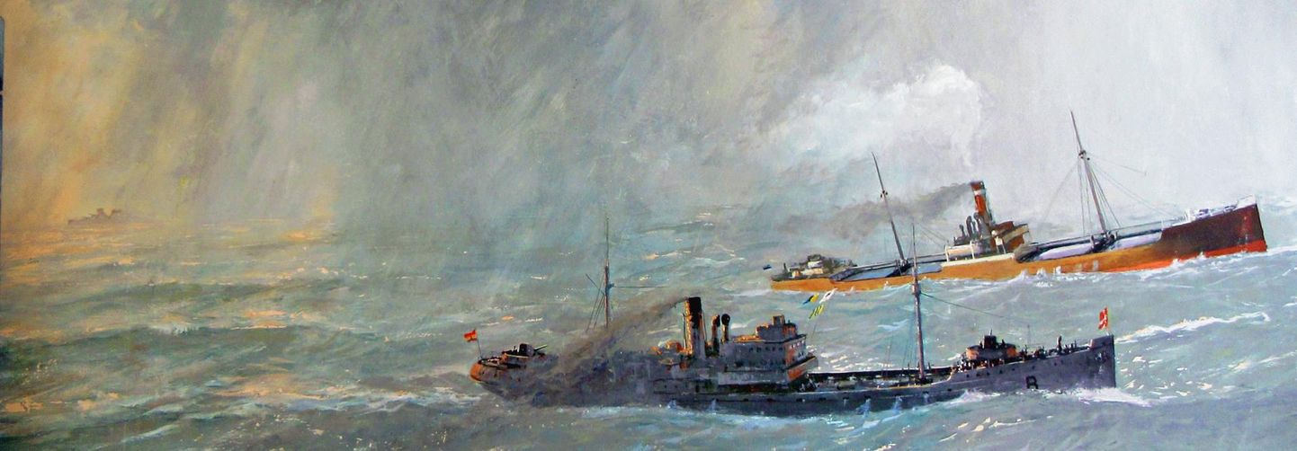 Autor avastas Baskimaa kuberneri residentsist maali, millel on jäädvustatud Evald Jakobsoni laev Yorkbrook keset Hispaania kodusõja suurt merelahingut.