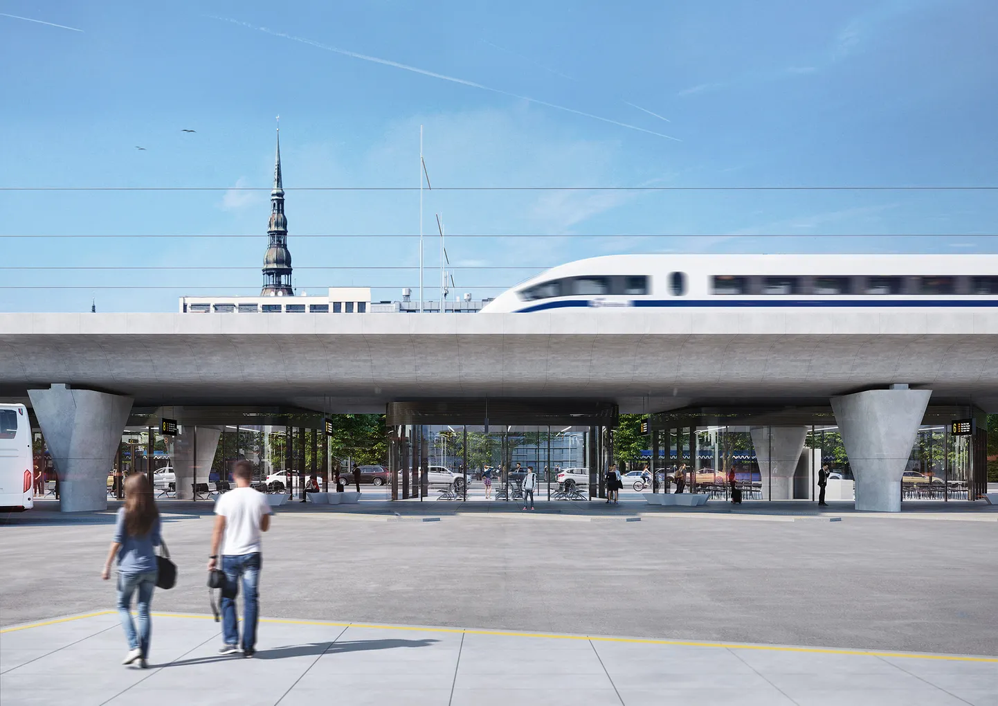 Визуализация центра Риги после окончания строительства Rail Baltica