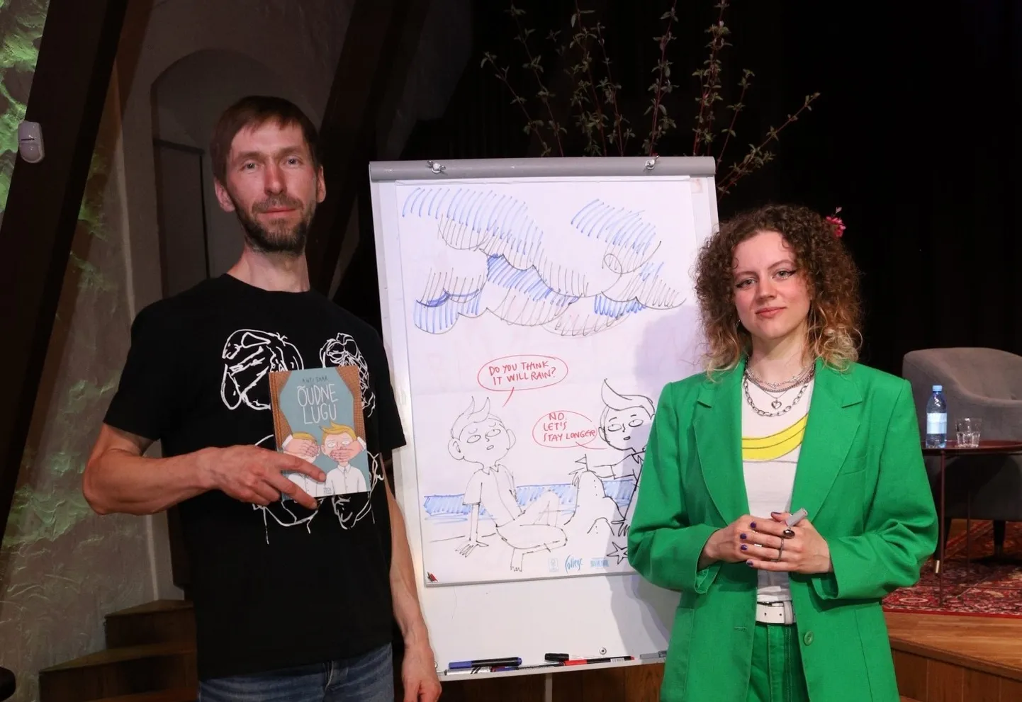 Kirjanik Anti Saar ja kunstnik Vivianna Maria Stanislavska.