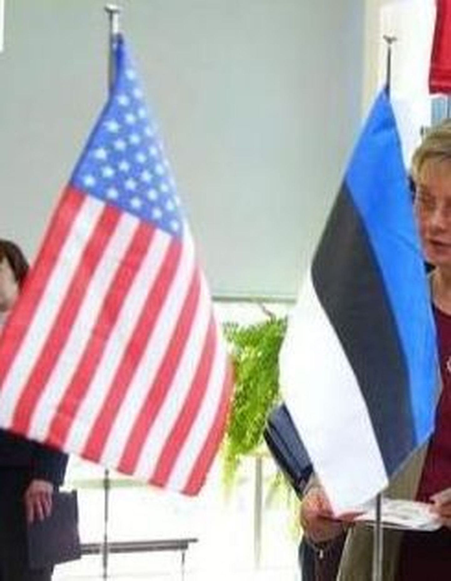 USA ja Eesti lipud.