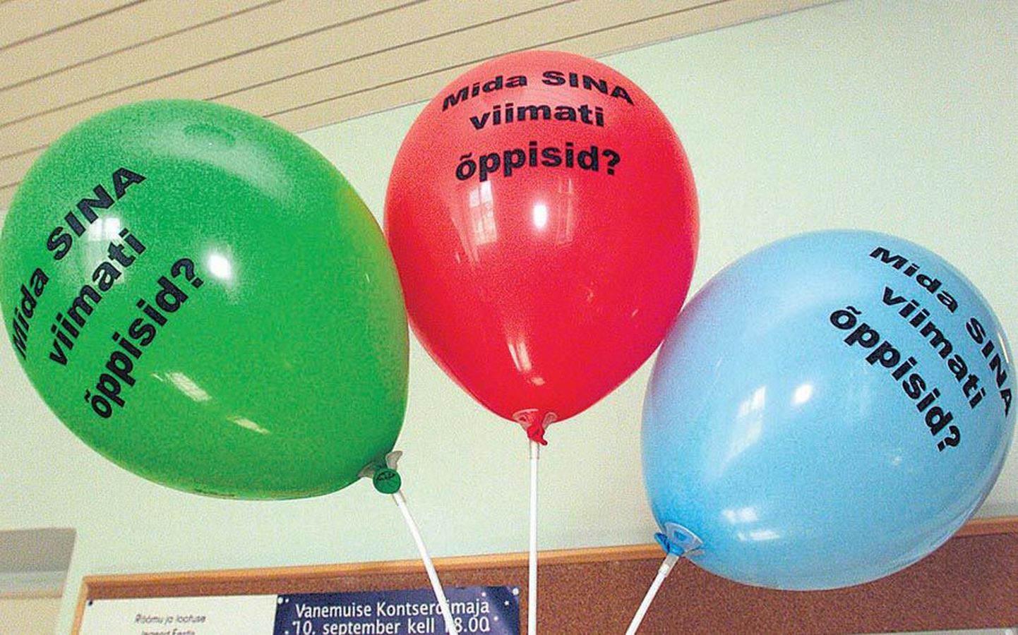 Täiskasvanute õppima ergutamiseks on viimaste aastate jooksul Eestis korraldatud mitmesuguseid kampaaniaid ja üritusi. Mõnel neist on osalejate
rõõmustamiseks jagatud teemakohaseid õhupalle.