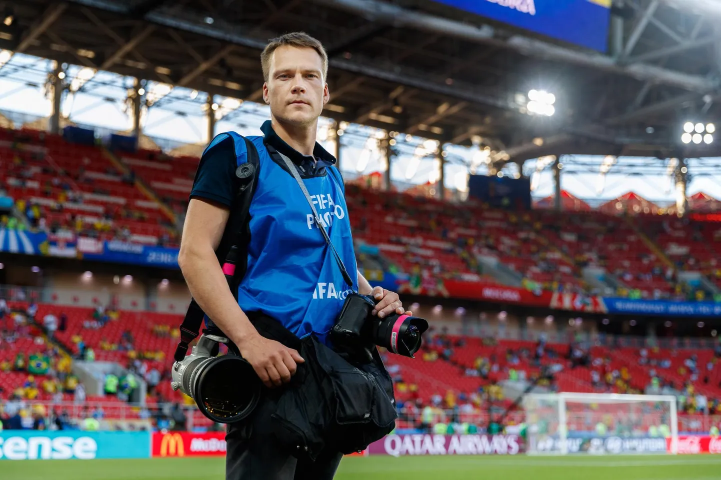 Fotograaf Joosep Martinson Venemaal toimuvat MMi kajastamas.
