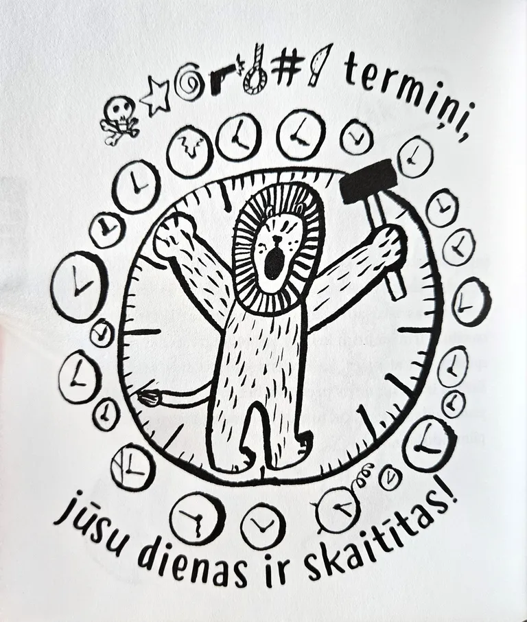 Mati Pikujemses ilustrācija grāmatā "Kopā stundu pa stundai".