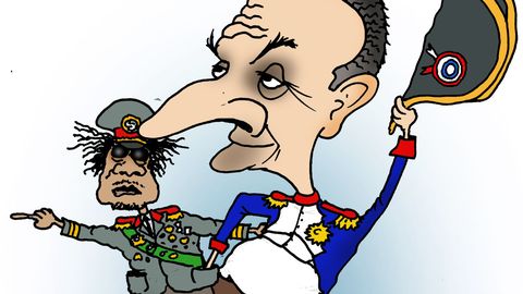 Päeva karikatuur: Nicolas Sarkozy ratsutas presidendiks Liibüa hobusega