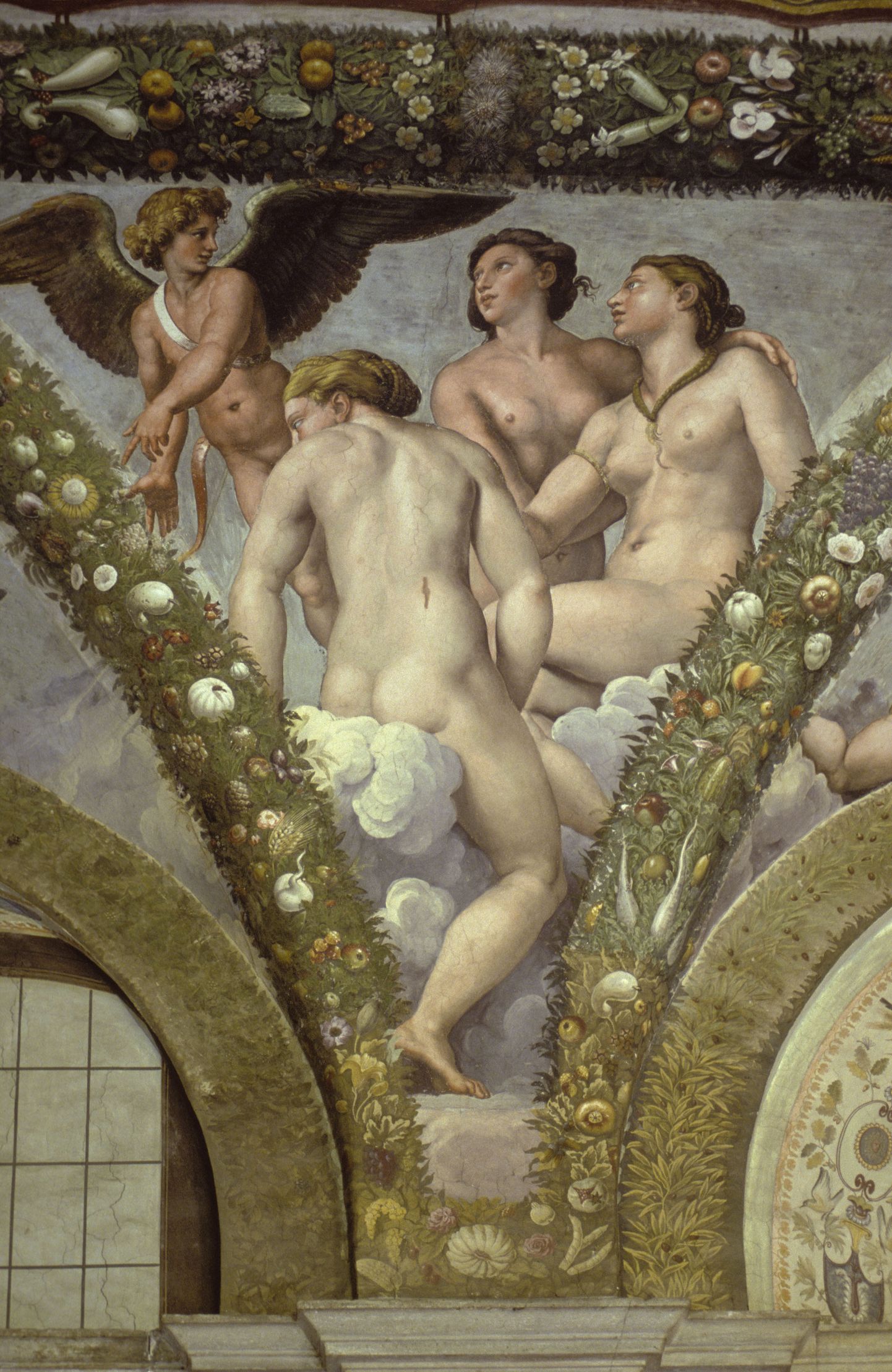 Amori ja Psyche müüti kujutav fresko. 1518.