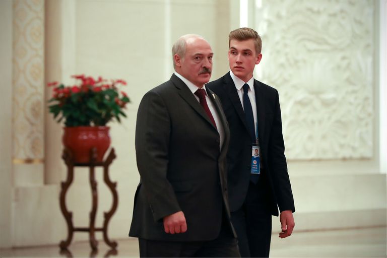 Belarusian President Alexander Lukashenko and his son Nikolai