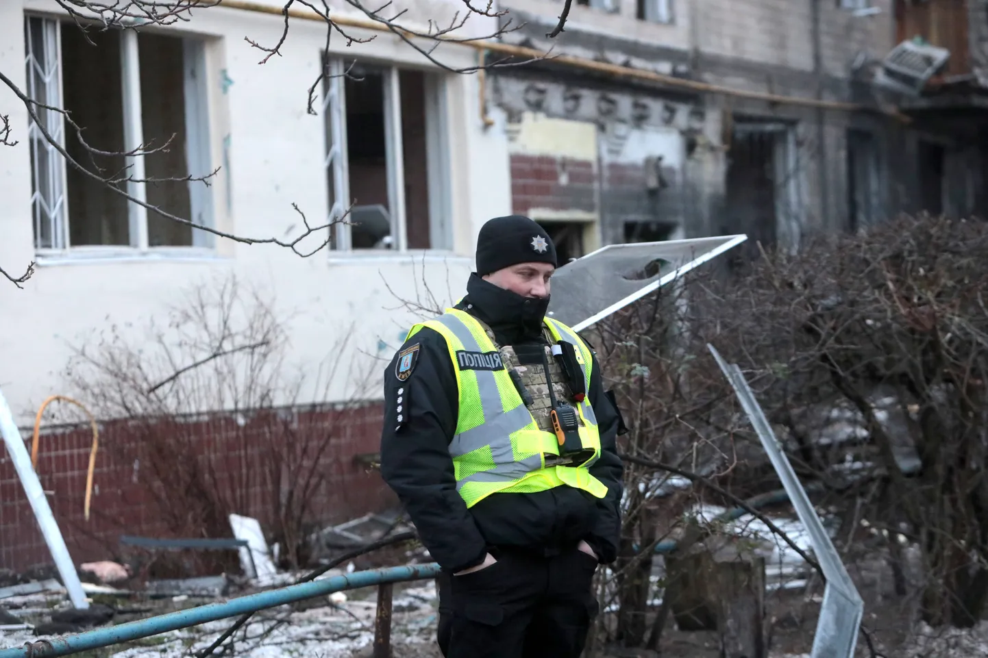 Ukraina politseinik Kiievi Dniprovskõi rajoonis. Foto on illustratiivne.