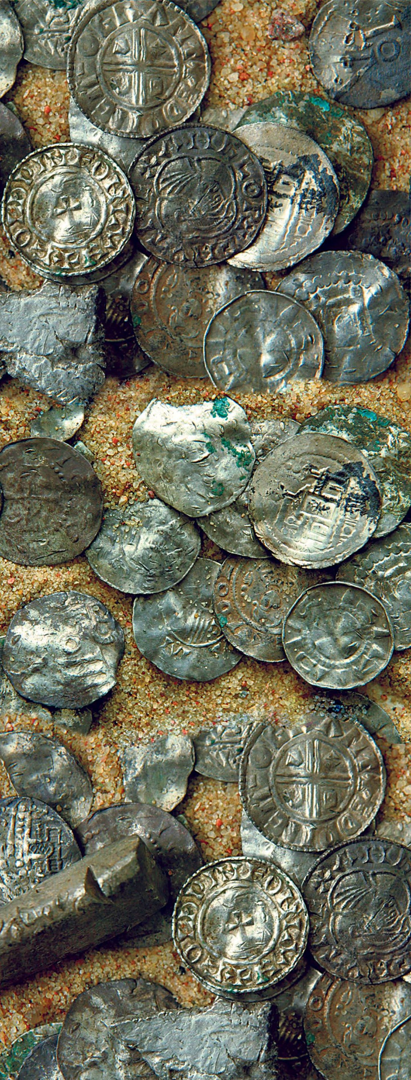 Siinsel fotol on aastaid tagasi Tallinnas avastatud aardeleid, Varbla vallast mullu leitud mündid on neist mõnevõrra nooremad.