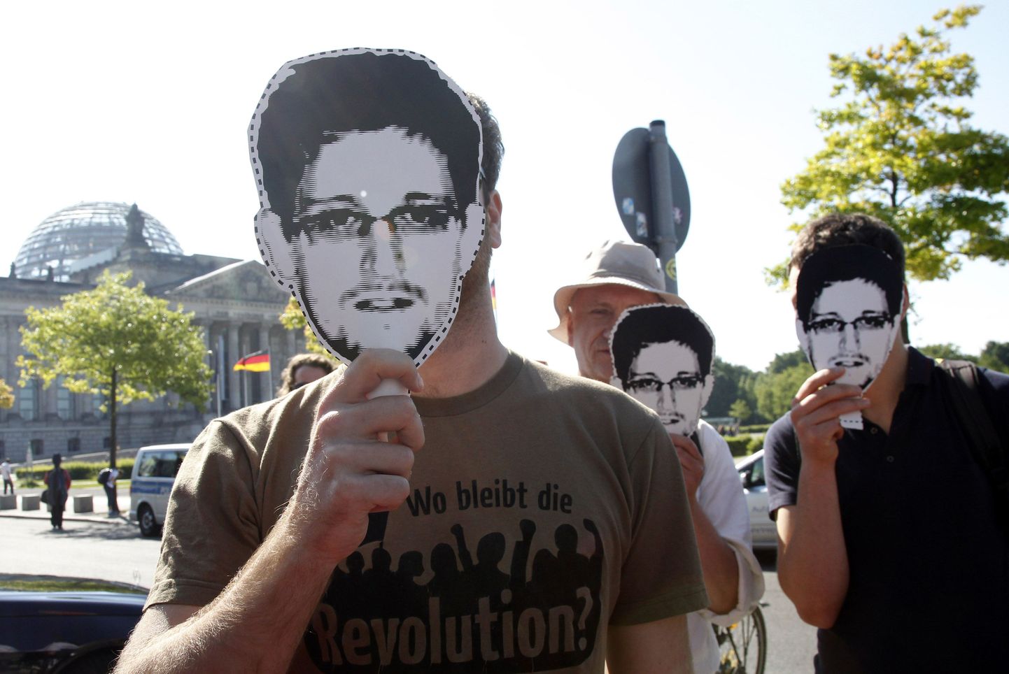 Edward Snowdeni toetaja Berliinis selle aasta mais.
