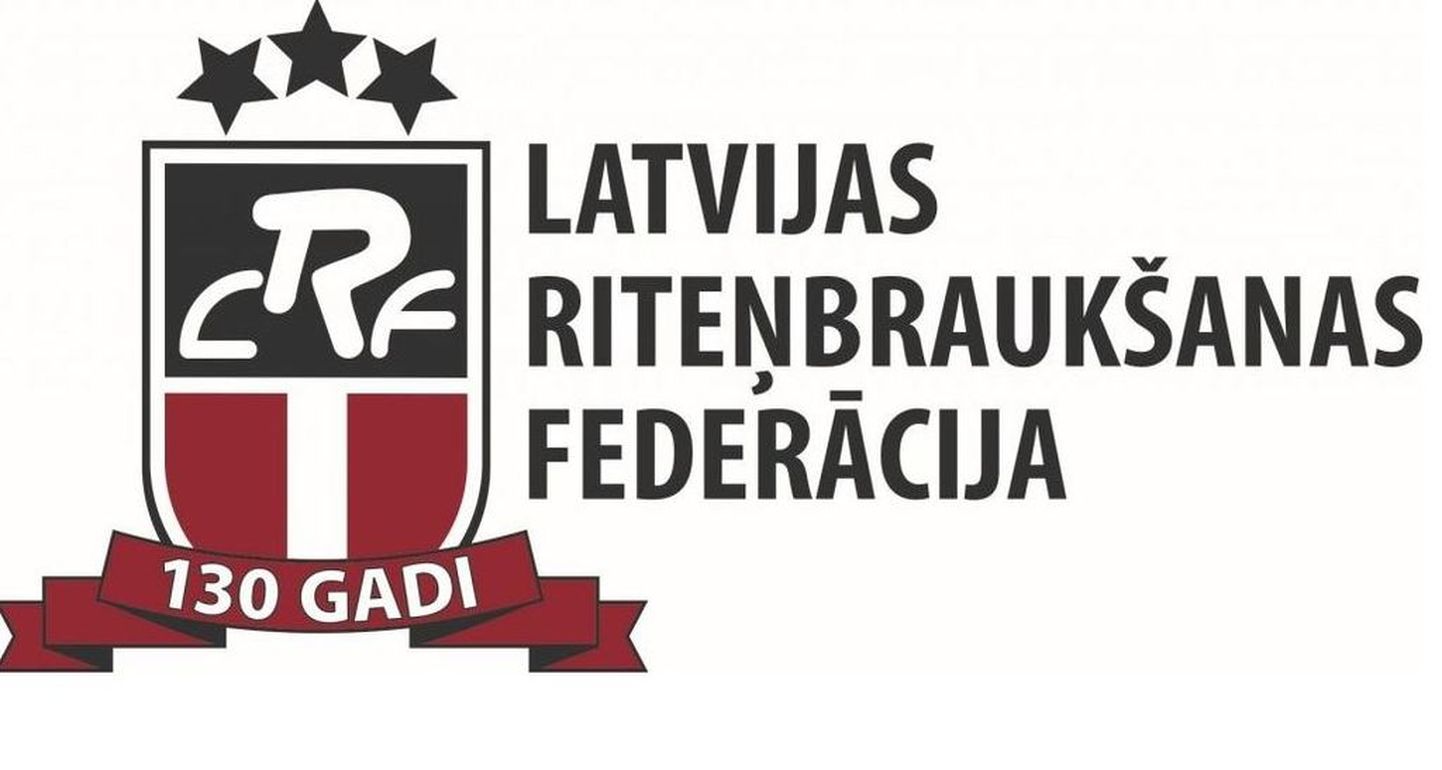 Latvijas Riteņbraukšanas federācijas logo.