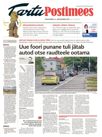 Tartu Postimees kirjutas Näituse ülesõidu uutest fooridest 4. septembri lehes.