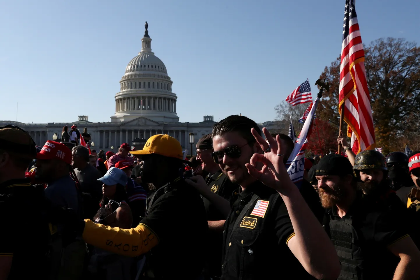 USA presidendi Donald Trumpi toetajad meeleavaldusel Washingtonis 14. november 2020.