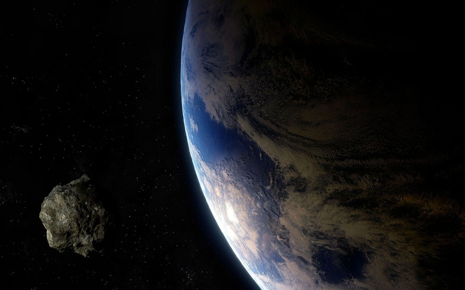 Астероид рядом с Землей. Иллюстративное фото.