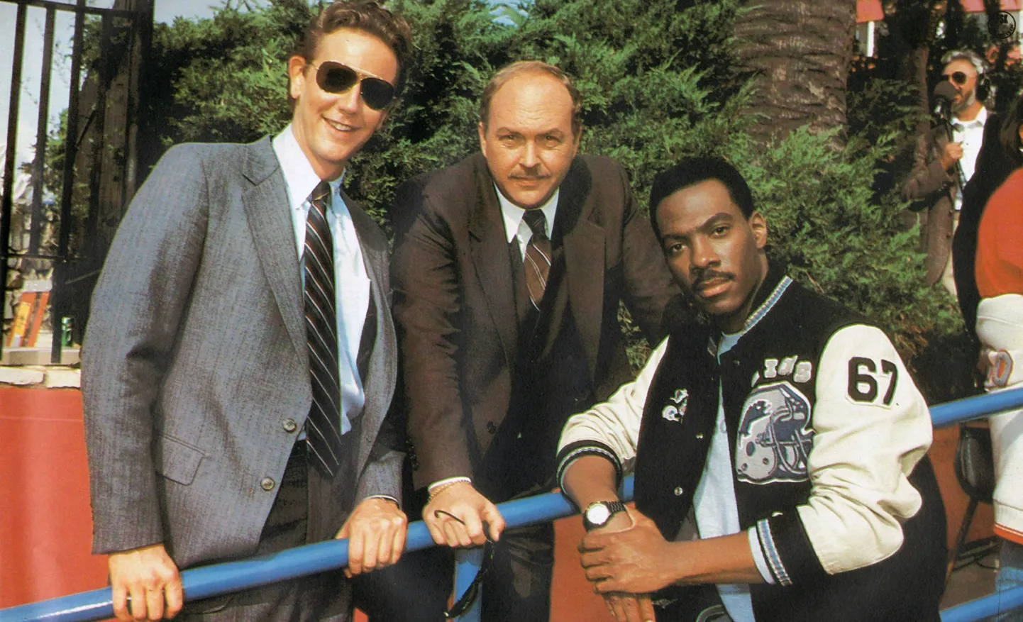 Filmide «Beverly Hillsi võmm» ja «Beverly Hillsi võmm II» tuntud näitlejad (vasakult paremale) Judge Reinhold, John Ashton ja Eddie Murphy.