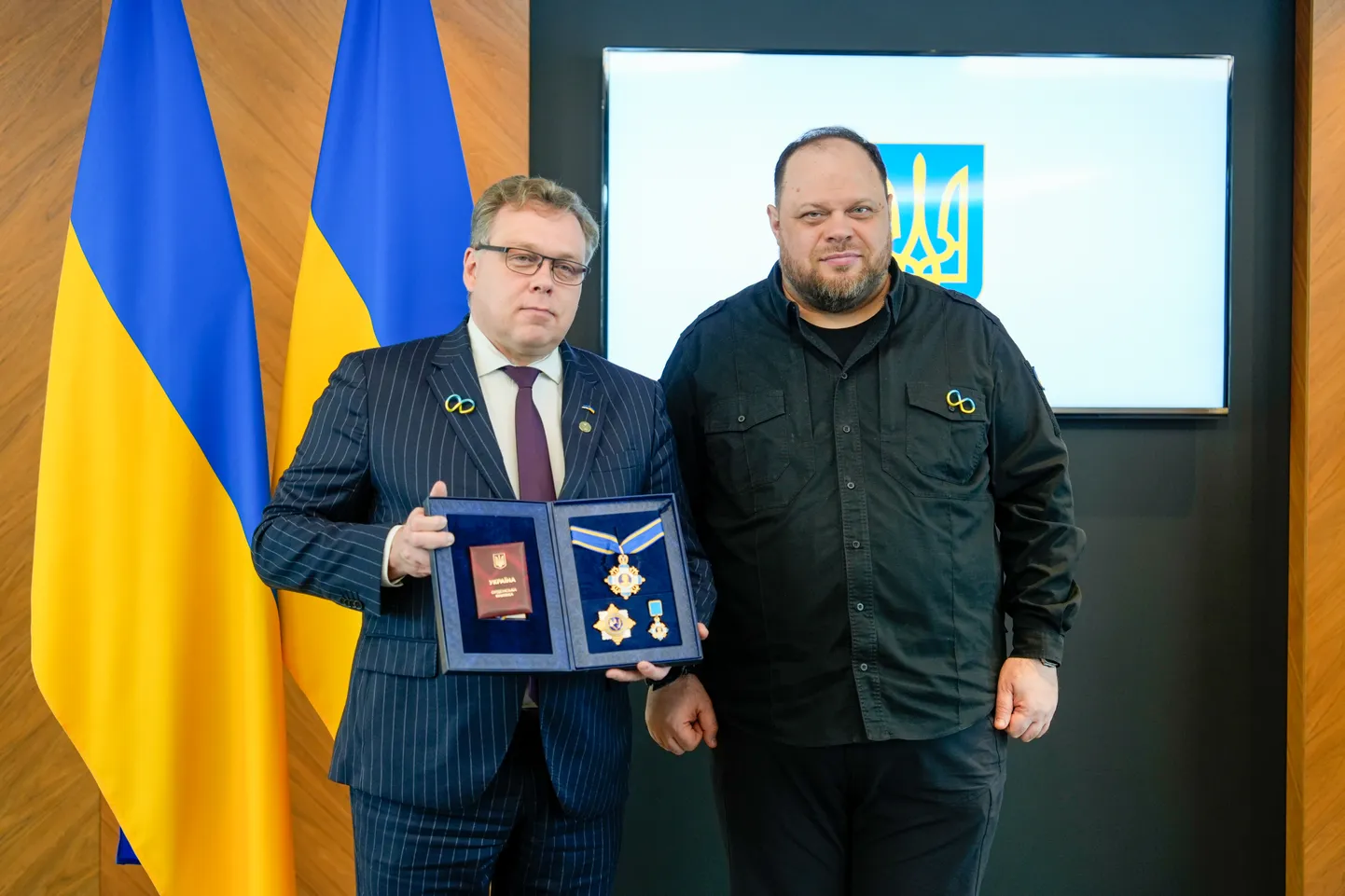 Ukraina parlamendi esimees Ruslan Stefantšuk koos riigikogu esimehe Lauri Hussariga.