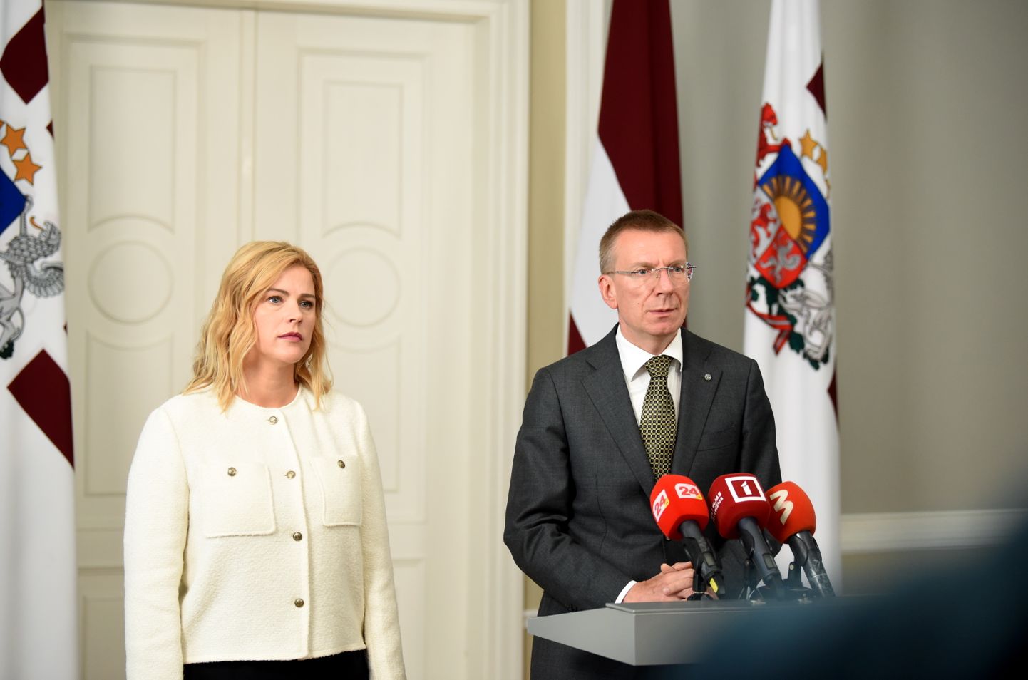 Läti president Edgars Rinkēvičs ja peaministrikandidaat Evika Siliņa.