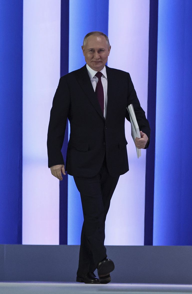 Venemaa president Vladimir Putin astumas 21. veebruaril 2023 Moskvas lavale, et pidada kõne