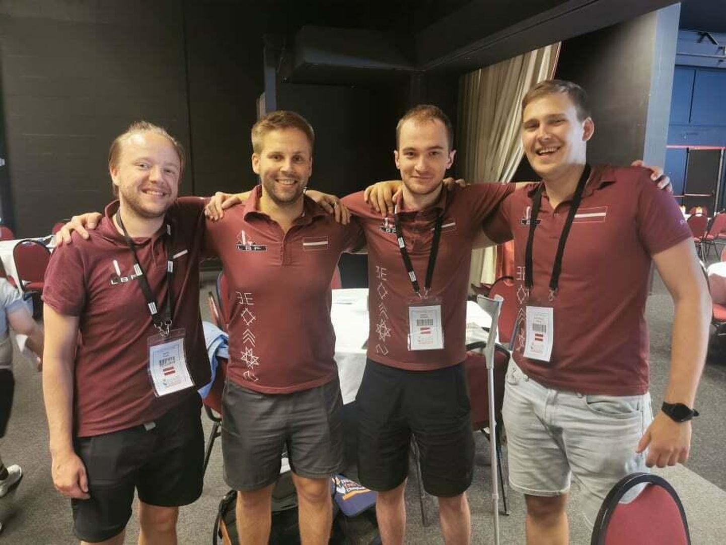 Läti koondise eest mängisid Euroopa meistrivõistlustel (vasakult) Nauris Pelsis, Martin Maasik, Martins Balodis ja Karl-Markus Pruul.