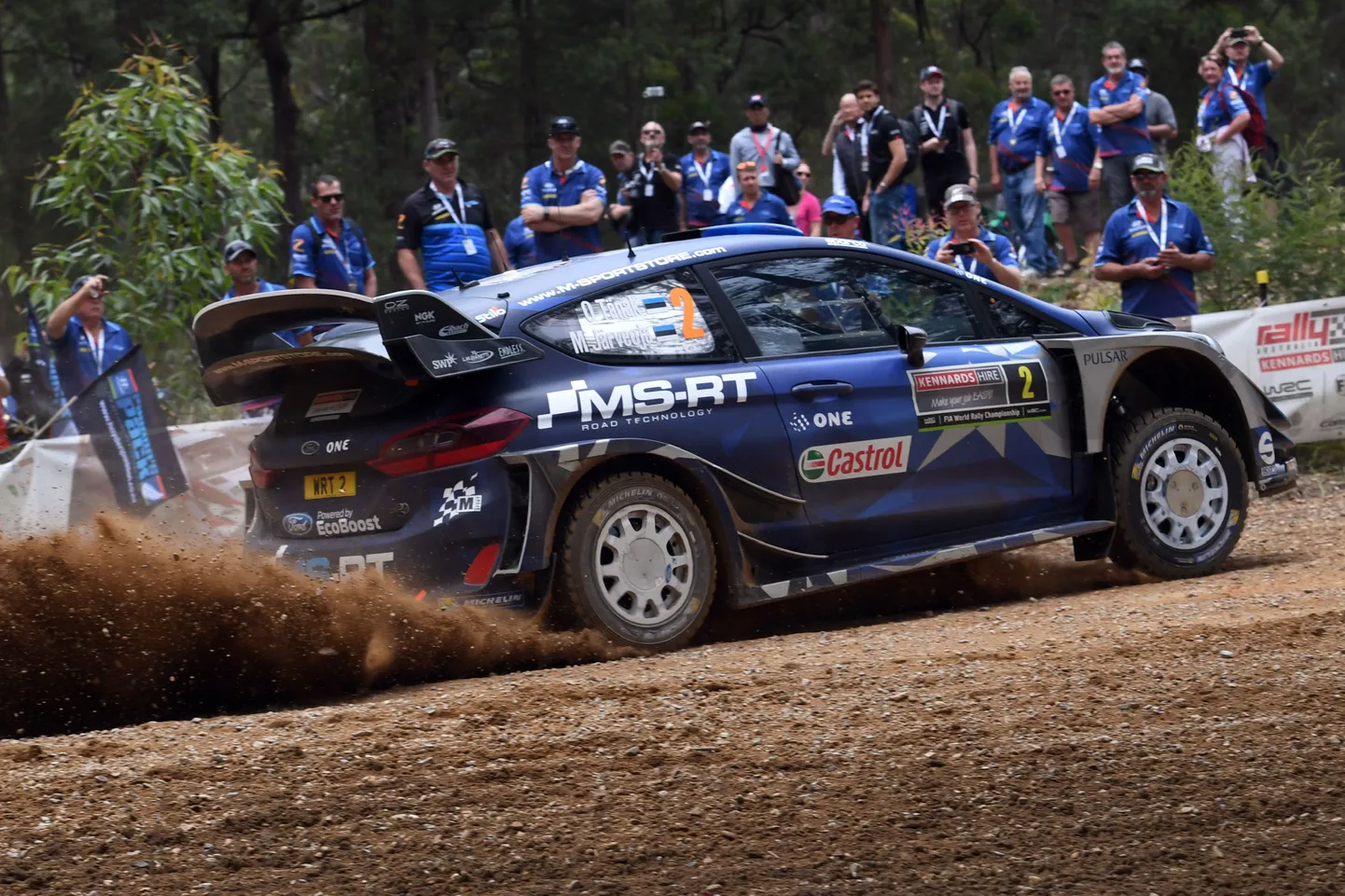 Ott Tänak sõitmas Ford Fiestaga 2017. aastal.
