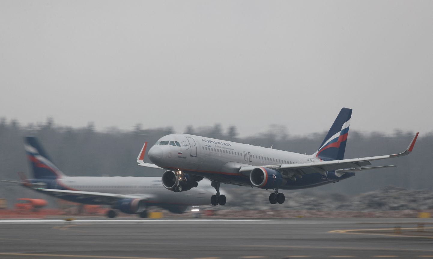 Venemaa Aerofloti Airbus A320-200 4.märtsil Šeremetjevo lennuväljal maandumas.
