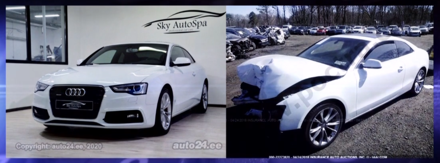 Auto24-s müügil olev avariiline auto.
