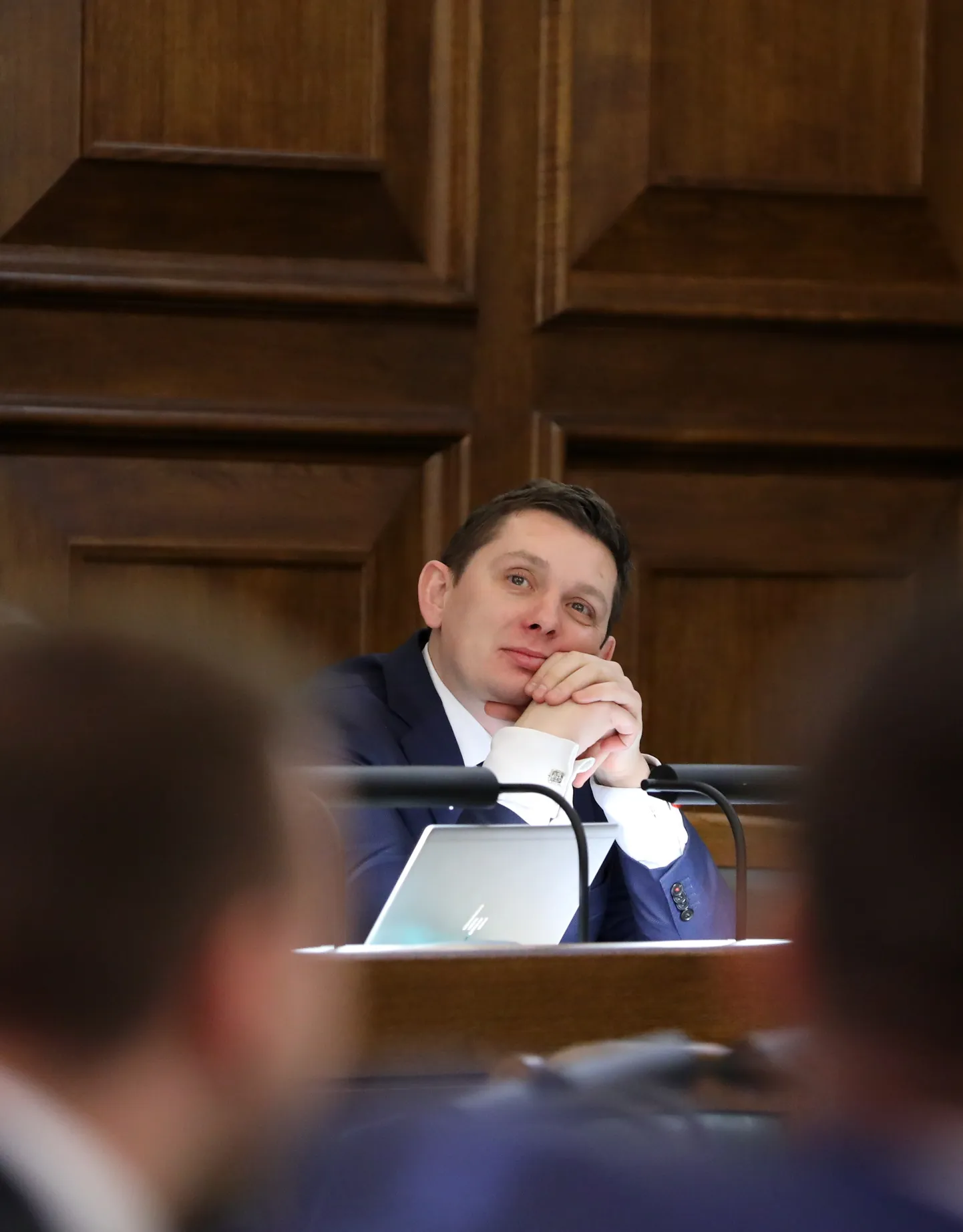 Saeimas deputāts Artuss Kaimiņš Saeimas sēdes laikā.