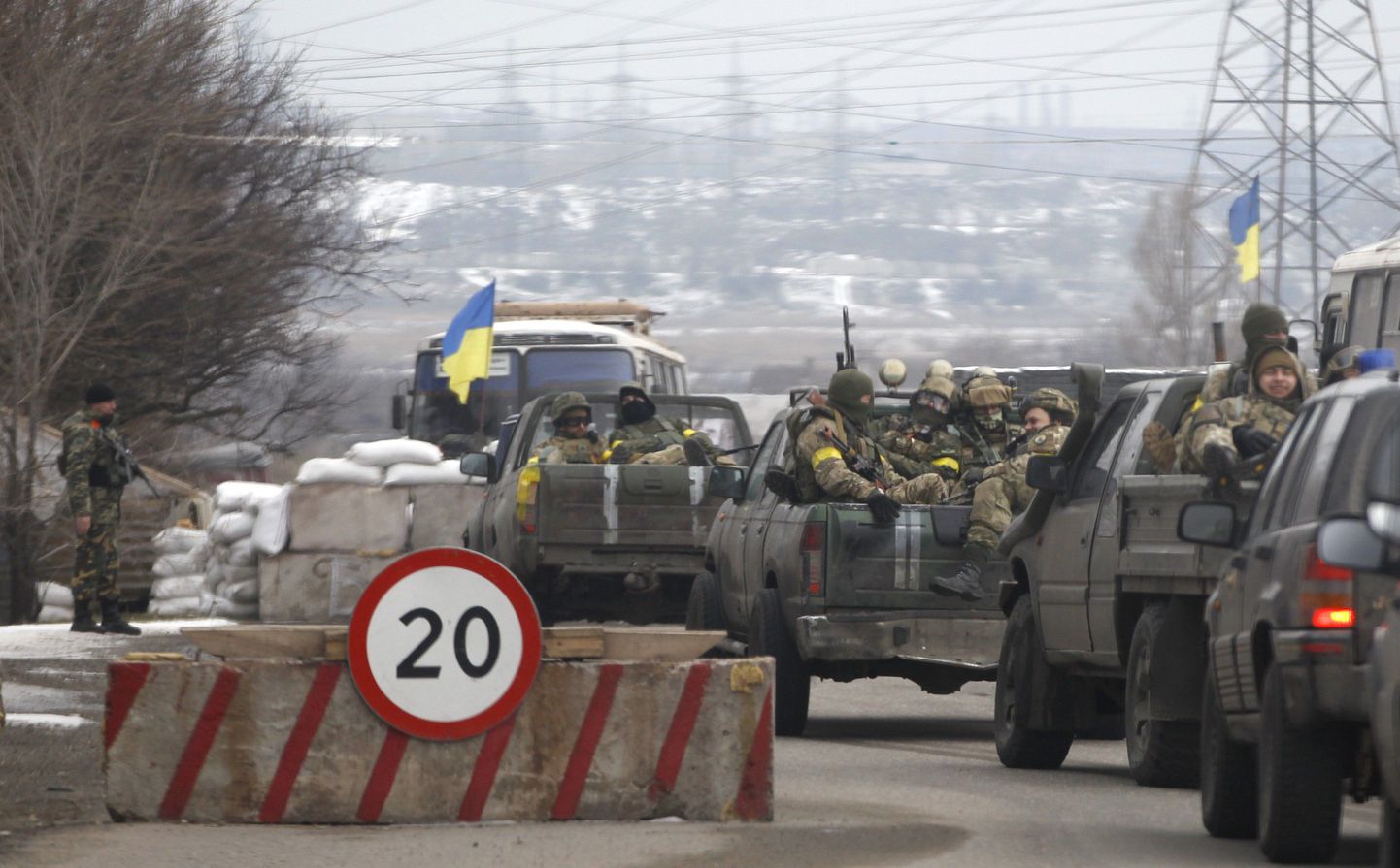 Ukraina sõdurid Mariupoli lähistel 10. veebruaril.