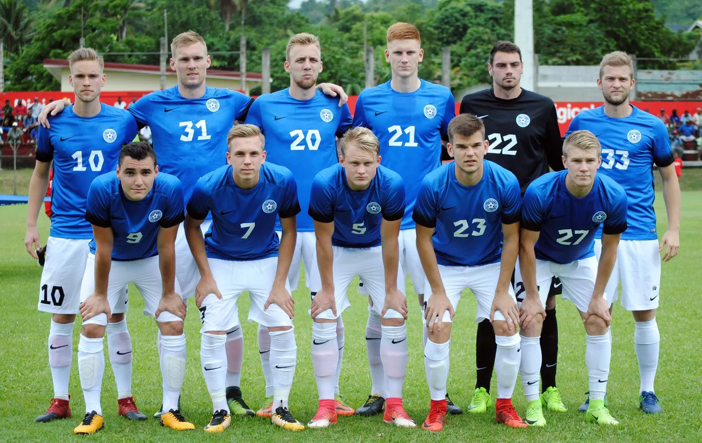Eesti koondis enne maavõistlust Vanuatuga.