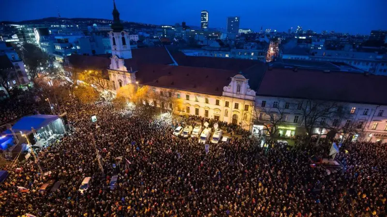 Протесты в Братиславе.