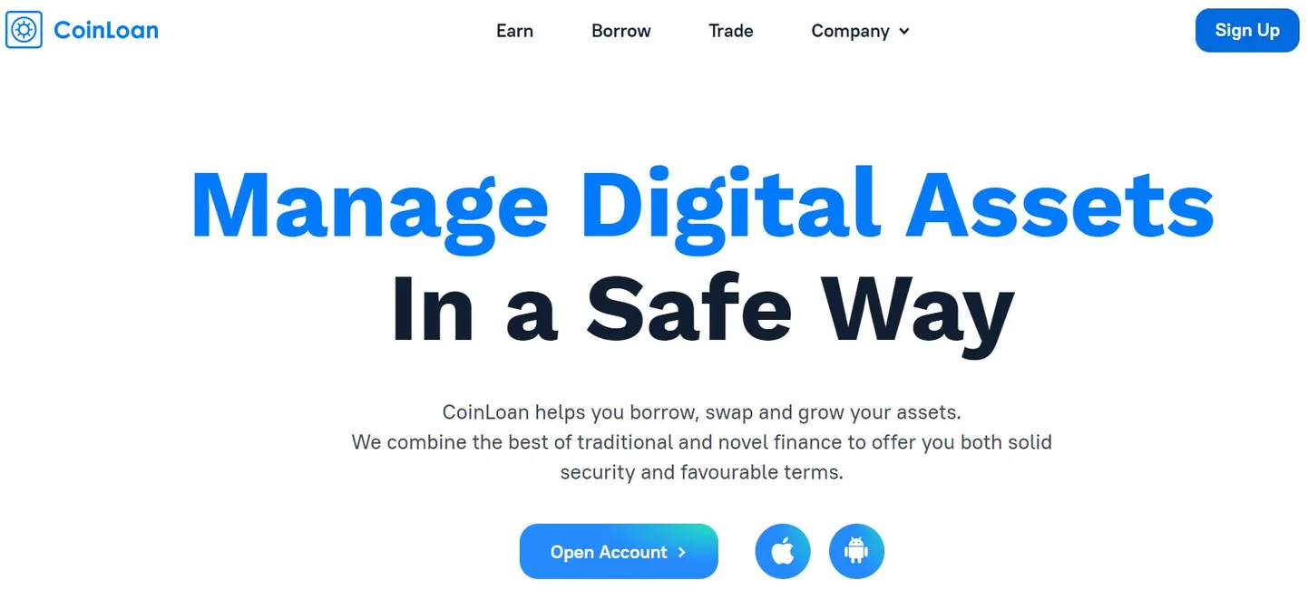 CoinLoan pakub oma tegevust veebilehe coinloan.io kaudu.