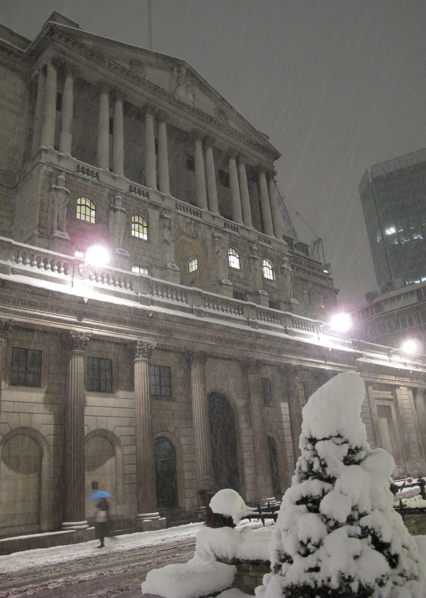 Inglise Panga peahoone talvises Londonis