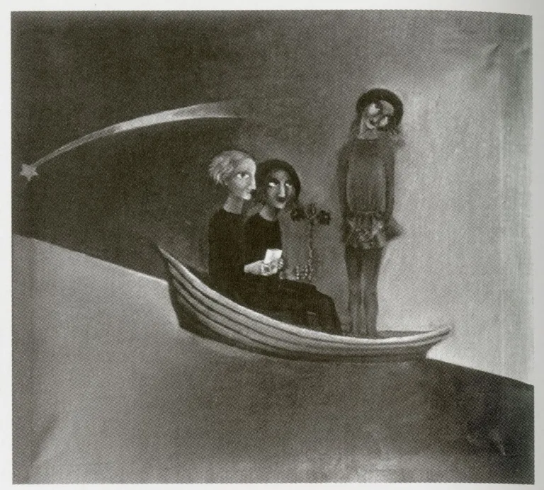 Karin Luts. Kompositsioon. Täht langes. 1925. Õli