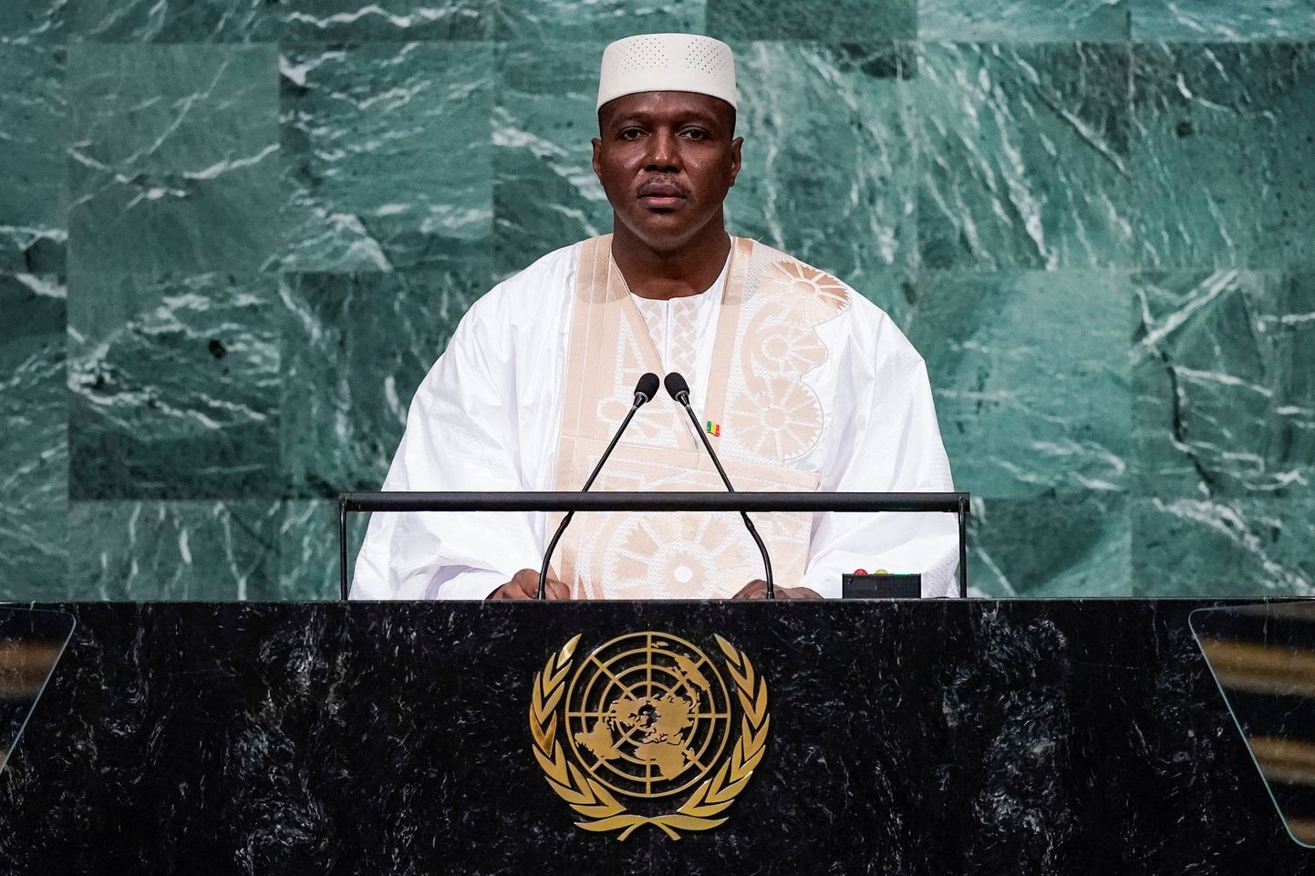 Mali üleminekuvalitsuse peaminister Abdoulaye Maïga esines 24. septembril ÜRO Peassamblee 77. istungjärgul.