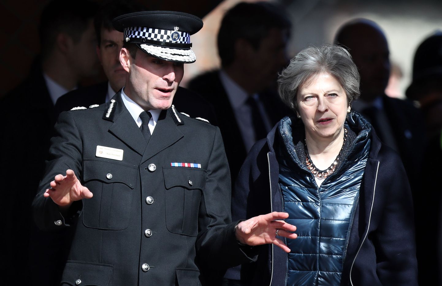 Theresa May koos Wiltshire'i politseiülemaga.