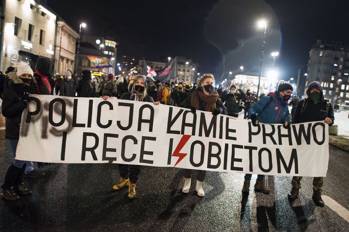 Abordiseaduse karmistamise vastane protest Varssavis 20. jaanuaril.