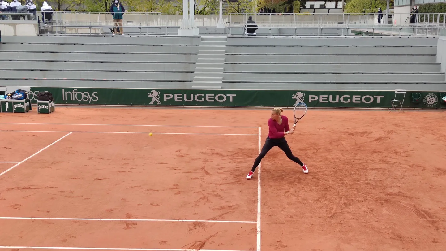 Kaia Kanepi Prantsuse lahtistel tennisemeistrivõistlustel.